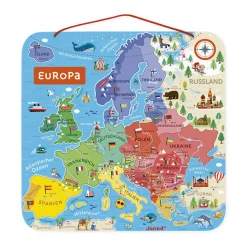 Puzzle Carte d'Europe Magnétique Allemand (bois)