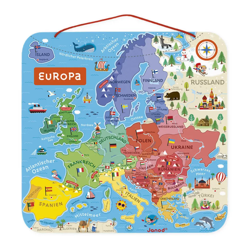 Puzzle Carte d'Europe Magnétique Allemand (bois)