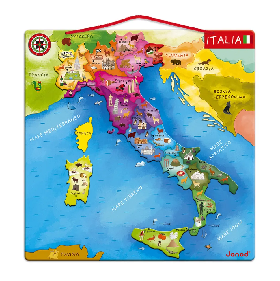 Puzzle Carte d'Italie Magnétique 20 pièces