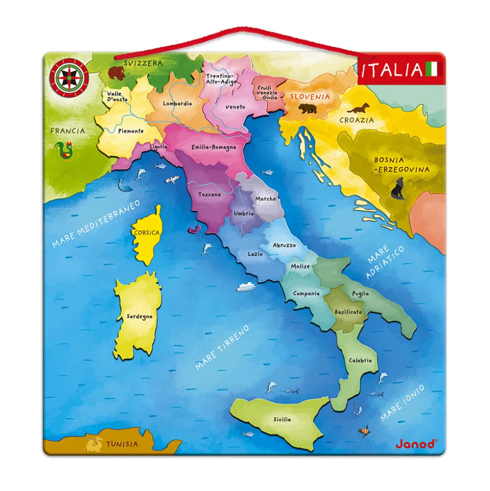 Puzzle Carte d'Italie Magnétique 20 pièces