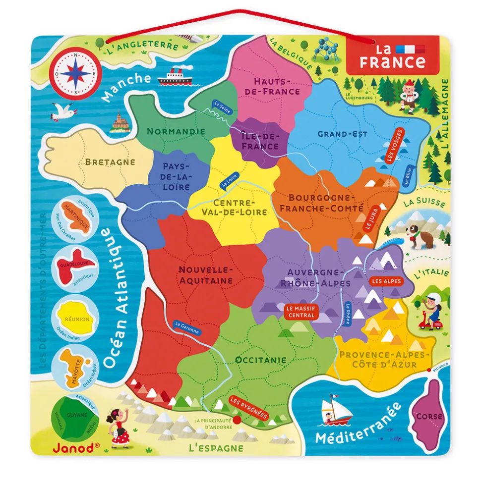 Puzzle Carte France Magnétique 93 pièces
