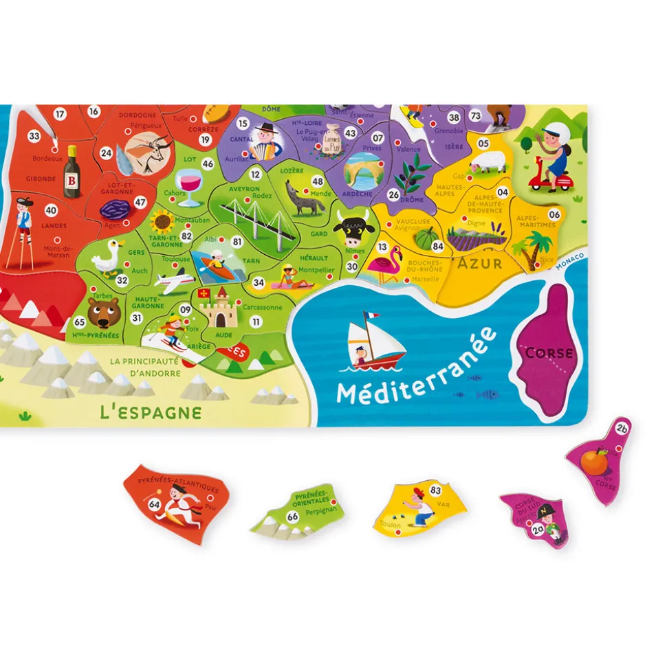 Puzzle Carte France Magnétique 93 pièces