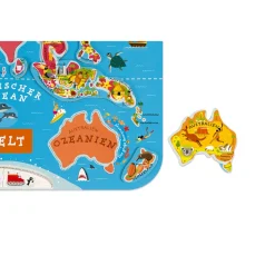 Puzzle Carte Monde Magnétique Allemand 92 pièces