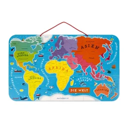 Puzzle Carte Monde Magnétique Allemand 92 pièces