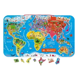 Puzzle Carte Monde Magnétique 92 pièces Espagnol