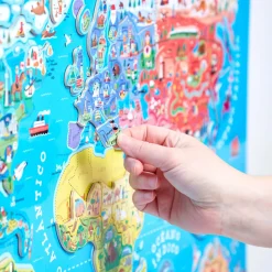 Puzzle Carte Monde Magnétique 92 pièces Espagnol