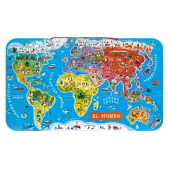 Puzzle Carte Monde Magnétique 92 pièces Espagnol