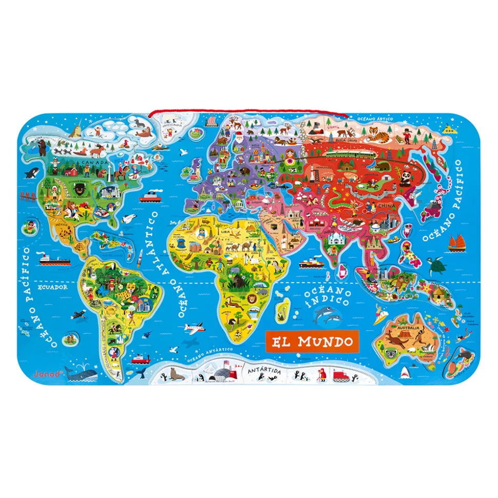 Puzzle Carte Monde Magnétique 92 pièces Espagnol