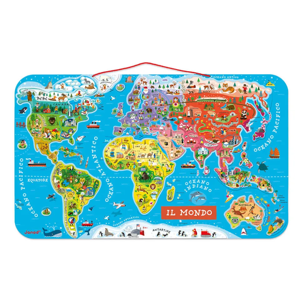 Puzzle Carte Monde Magnétique 92 pièces Italien