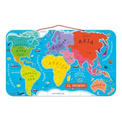 Puzzle Carte Monde Magnétique 92 pièces Italien