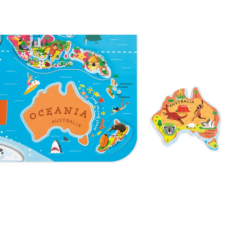 Puzzle Carte Monde Magnétique 92 pièces Anglais