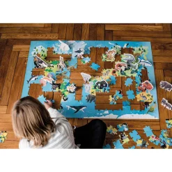 Puzzle Educatif Géant Les Animaux Menacés 200 pièces