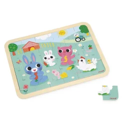 Puzzle en bois A la ferme 24 pièces