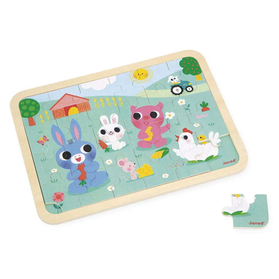 Puzzle en bois A la ferme 24 pièces