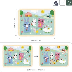 Puzzle en bois A la ferme 24 pièces
