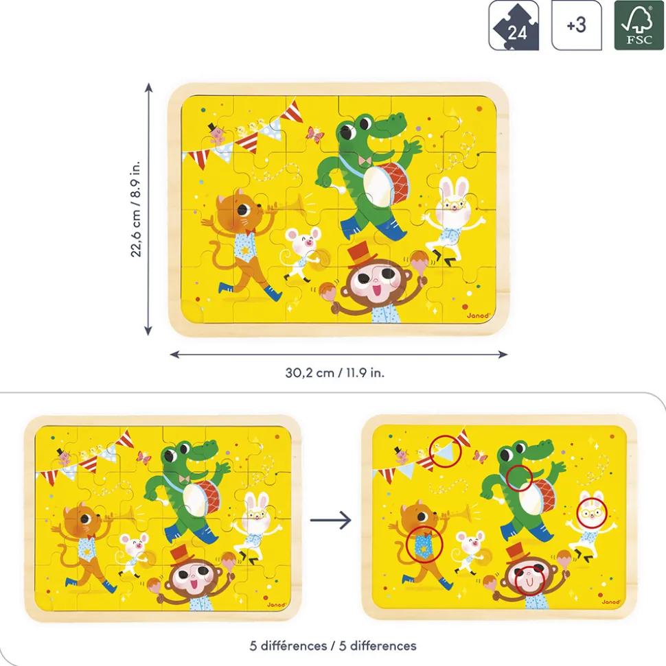 Puzzle en bois C'est la fête 24 pièces