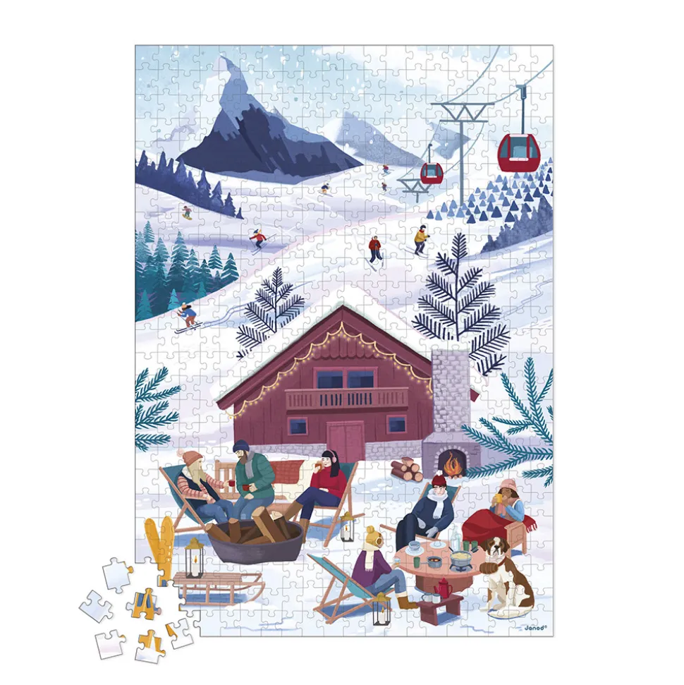 Puzzle Hiver à La Montagne 500 pièces