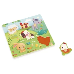 Puzzle tactile Ferme 5 pièces