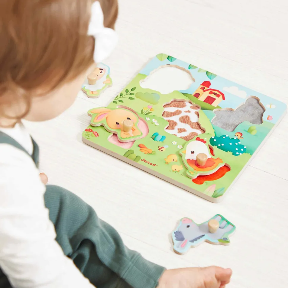 Puzzle tactile Ferme 5 pièces