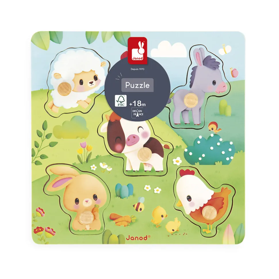 Puzzle tactile Ferme 5 pièces