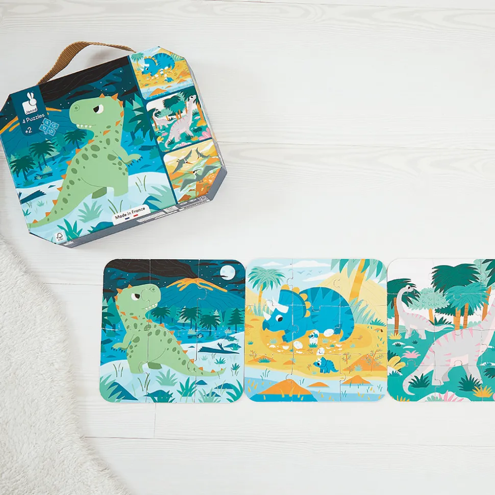 Puzzles Évolutifs Dinosaures - 4 puzzles