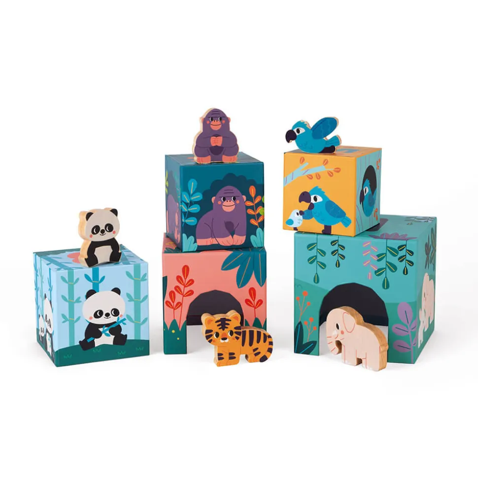 Pyramide en carton et figurines en bois Les Animaux - Partenariat WWF®