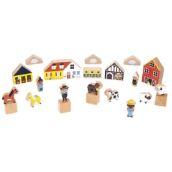 Set de 34 cubes en bois Campagne - Cross Roads