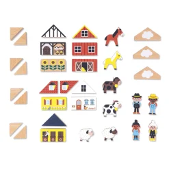 Set de 34 cubes en bois Campagne - Cross Roads