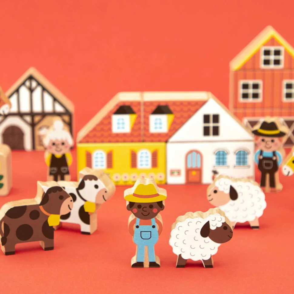 Set de 34 cubes en bois Campagne - Cross Roads