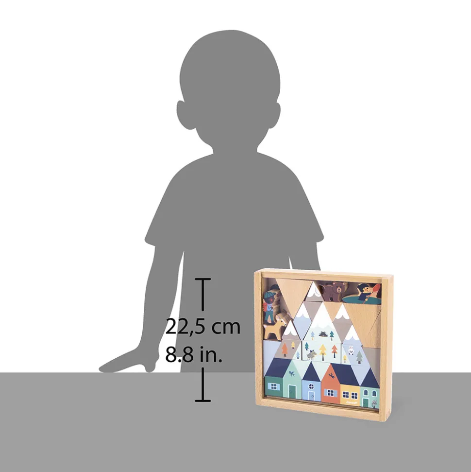 Set de 35 cubes en bois Vallée blanche - Cross Roads