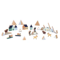 Set de 35 cubes en bois Vallée blanche - Cross Roads