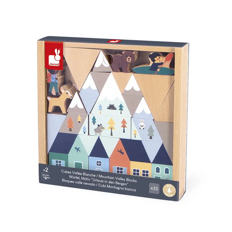 Set de 35 cubes en bois Vallée blanche - Cross Roads