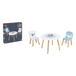 Table et 2 chaises Banquise (Bois)