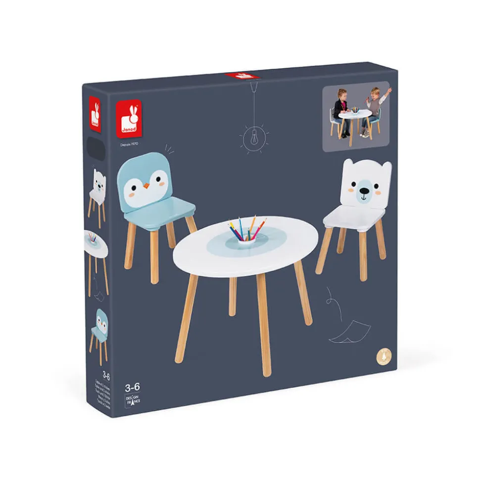 Table et 2 chaises Banquise (Bois)