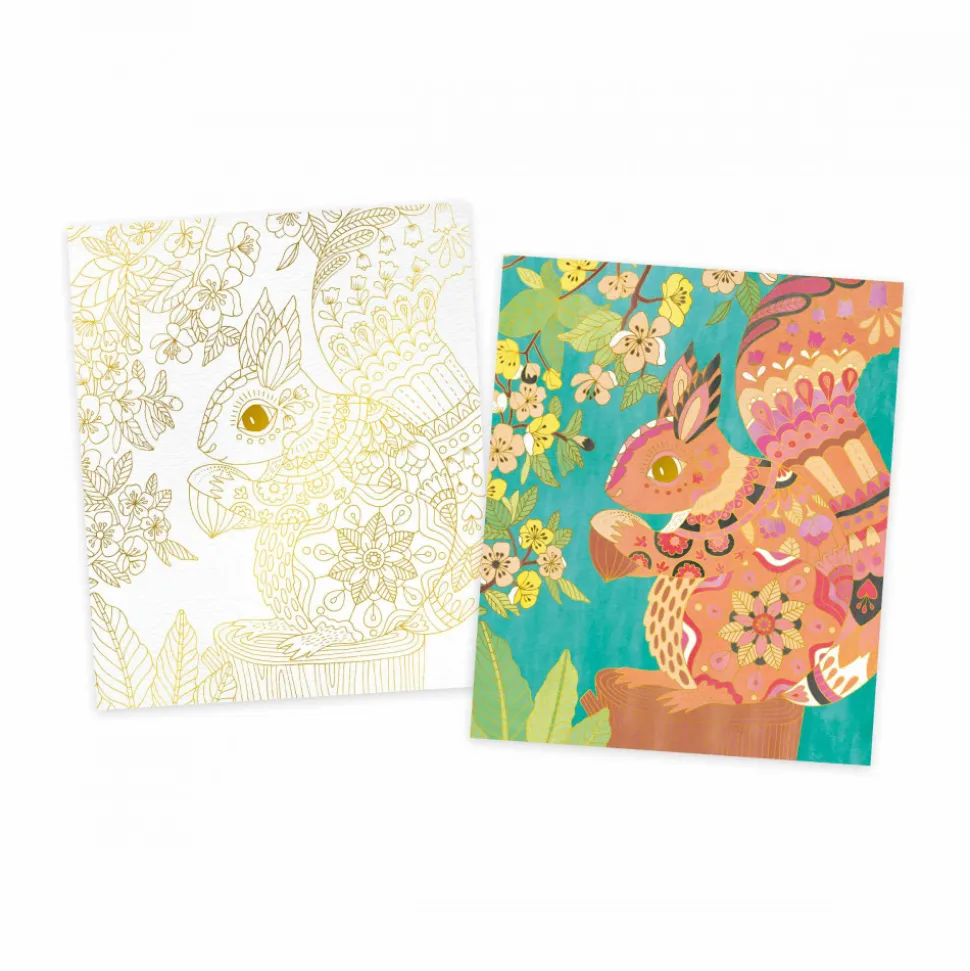 Tableaux Dorés Peinture Aquarelle Jardin