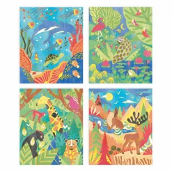 Tableaux Dorés Peinture Aquarelle Animaux