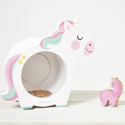 Tirelire Licorne en bois