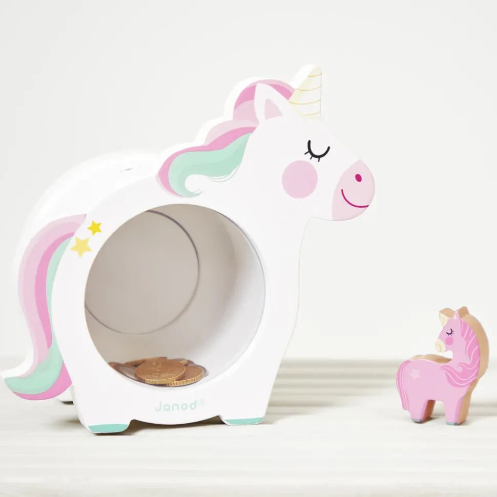 Tirelire Licorne en bois