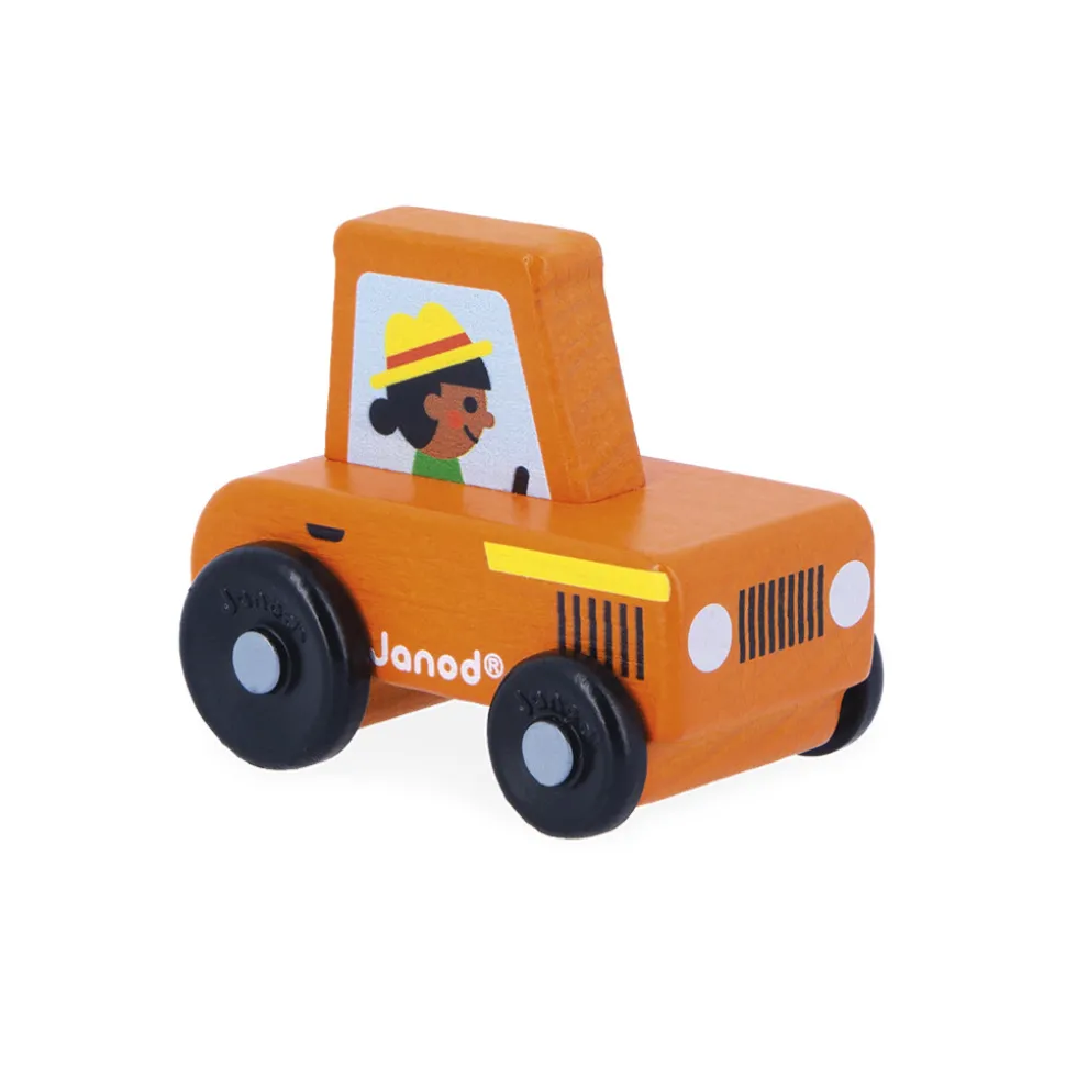 Tracteur orange en bois Campagne - Cross Roads