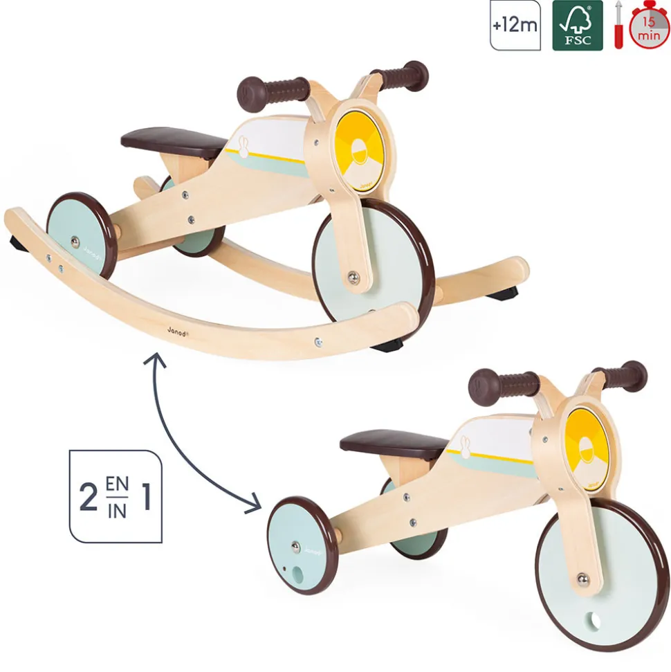 Tricycle 2 en 1 à bascule